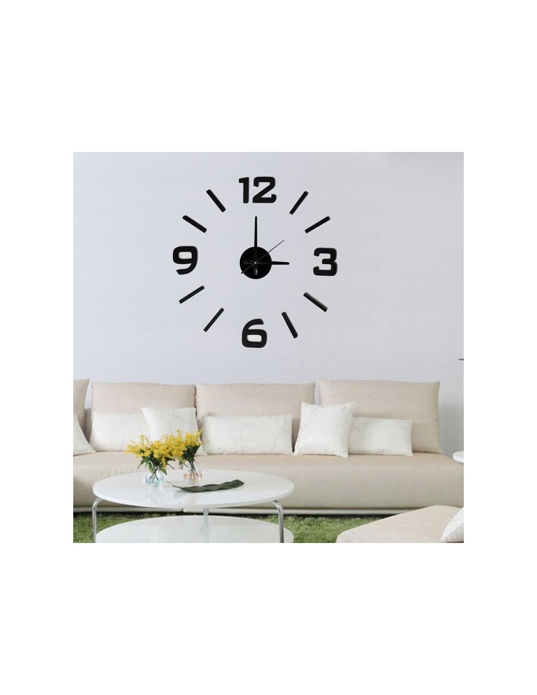 reloj de pared adhesivo gris