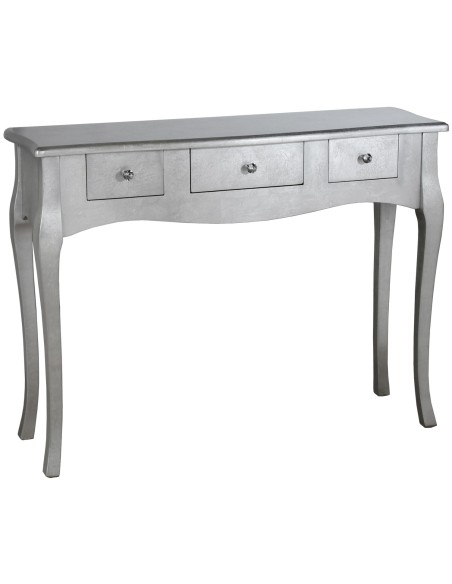Mesa Entrada C/3 Cajones Madera Plata _105x33x80cm Mesa Entrada C/3 Cajones Madera Plata _105x33x80cm