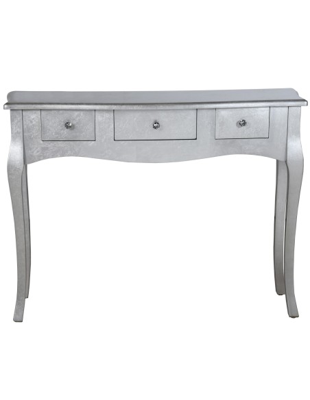 Mesa Entrada C/3 Cajones Madera Plata _105x33x80cm Mesa Entrada C/3 Cajones Madera Plata _105x33x80cm