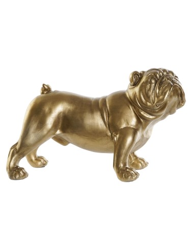 Figura Bulldog dorado de resina