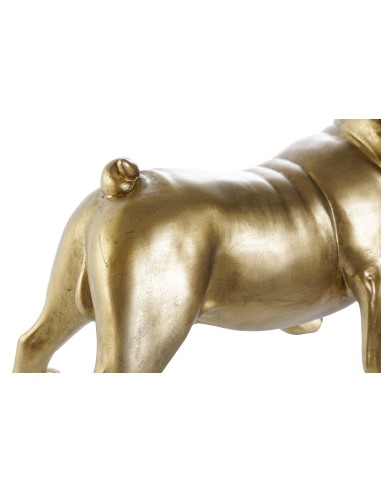 FIGURA RESINA 38X17X23 BULLDOG MATE DORADO