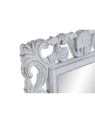 ESPEJO MADERA CALADA BLANCO 40*55