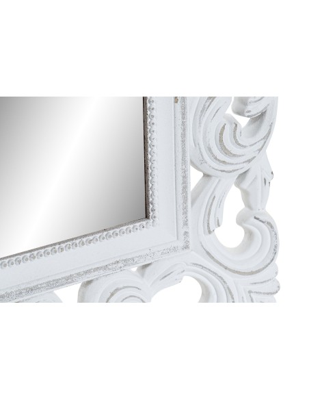 ESPEJO MADERA CALADA BLANCO 40*55