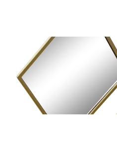 ESPEJO METAL ROMBOS DORADO 63*90 2