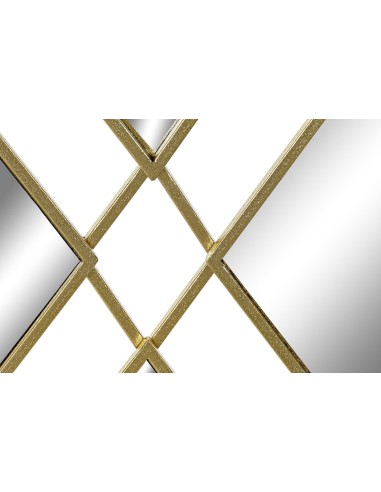 ESPEJO METAL ROMBOS DORADO 63*90