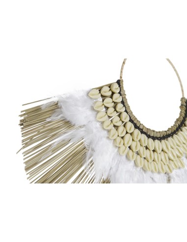 DECORACION PARED PLUMAS CONCHAS