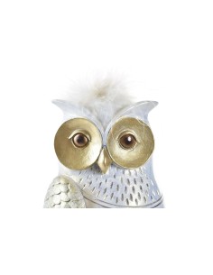 Figura búho de resina oro 2