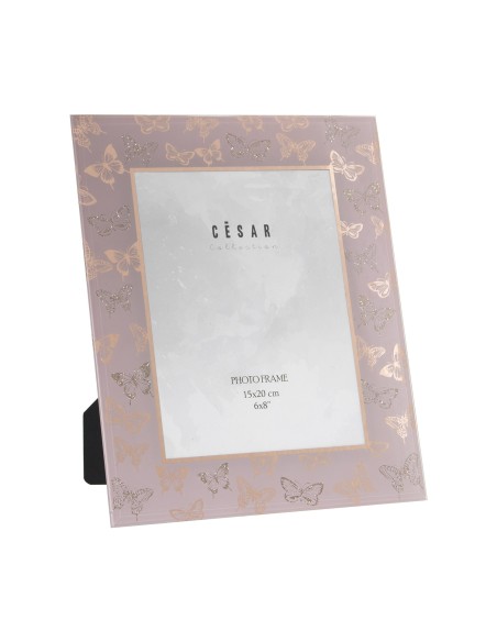 Portafotos 10x15cm Cristal Rosa/oro