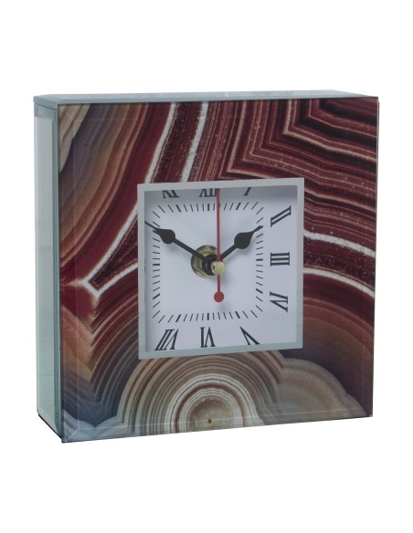 RELOJ SOBREMESA CRISTAL 14*14CM RELOJ SOBREMESA CRISTAL 14*14CM