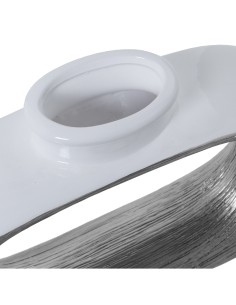 Jarrón Cerámica Blanco/plata 37x10x24cm 2