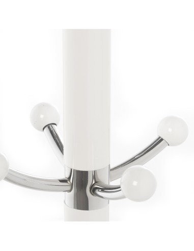 Perchero De Pie Metal Blanco C/base Mármol 175cm