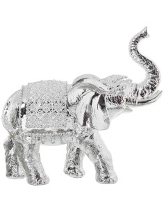Figura Resina Elefante Plateado 22x9x21cm