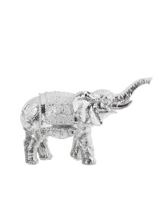 Figura Resina Elefante Plateado 18x7x12cm