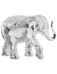 Figura Resina Elefante Plateado 26x11x20cm
