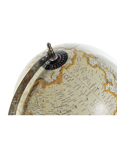 GLOBO TERRAQUEO METAL 27X28X40 BOLA 25CM. PLATEADO