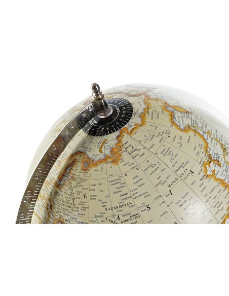 GLOBO TERRAQUEO METAL 27X28X40 BOLA 25CM. PLATEADO