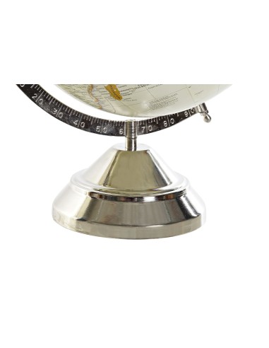 GLOBO TERRAQUEO METAL 27X28X40 BOLA 25CM. PLATEADO