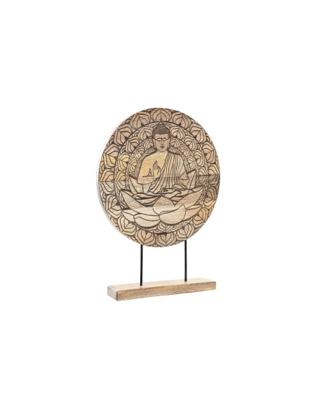 Figura buda madera natural Figura buda madera natural