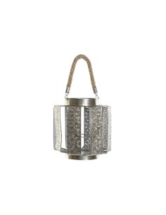 Porta Vela Metal Cuerda Plateado