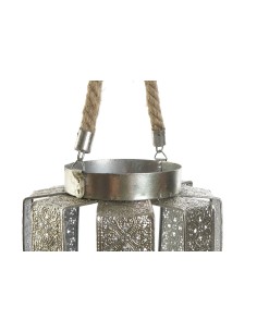 Porta Vela Metal Cuerda Plateado 2