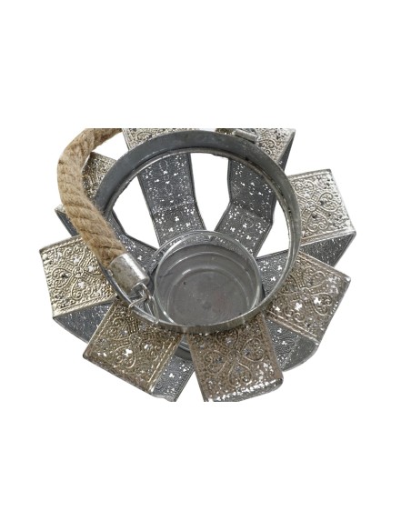 PORTAVELA METAL CUERDA 21X21X23 PLATEADO PORTAVELA METAL CUERDA 21X21X23 PLATEADO