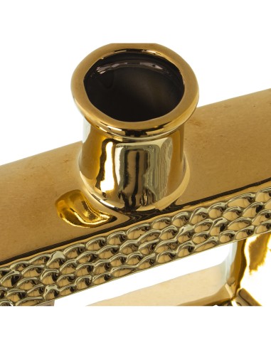 Jarrón Cerámica Dorado 24x6x24cm