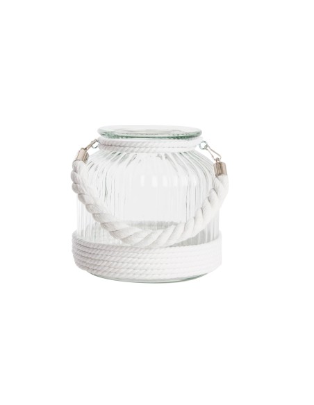 Porta Velas Cristal y Cuerda
