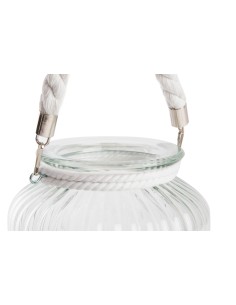 Porta Velas Cristal y Cuerda 2