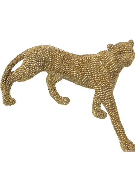 Figura pantera dorada de resina Figura pantera dorada de resina