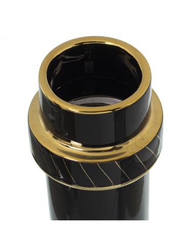 JARRON CERAMICA NEGRO/ORO 11x25CM