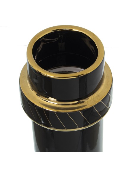 JARRON CERAMICA NEGRO/ORO 11x25CM