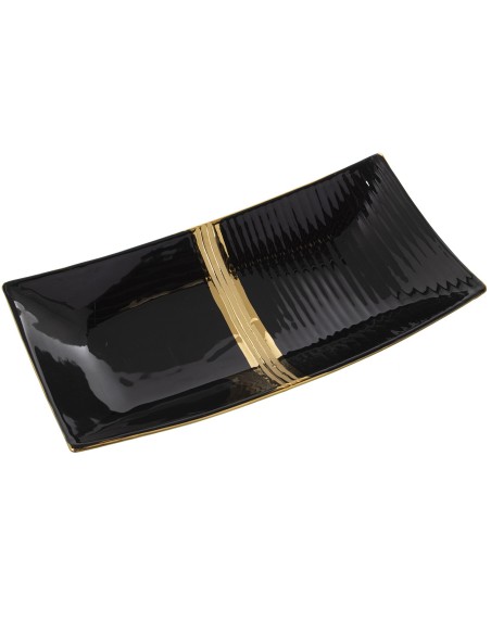 CENTRO CERAMICA NEGRO/ORO 40x20x8CM