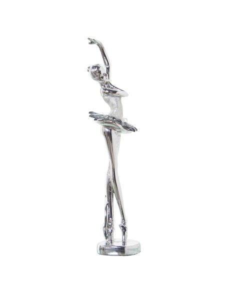 Figura Resina Bailarina Plateada 8x7x30cm Figura Resina Bailarina Plateada 8x7x30cm