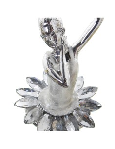Figura Resina Bailarina Plateada 8x7x30cm 2