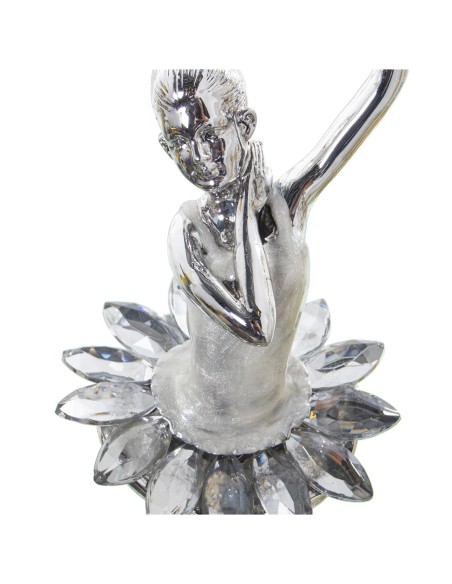 Figura Resina Bailarina Plateada 8x7x30cm Figura Resina Bailarina Plateada 8x7x30cm