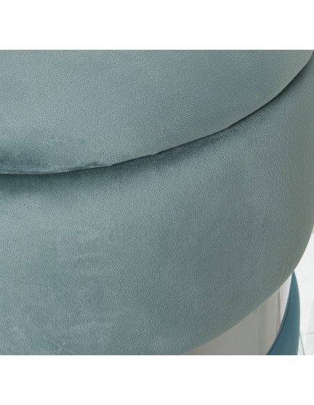 PUFF ALMACENAJE TERCIOPELO VERDE AGUA 37x43CM