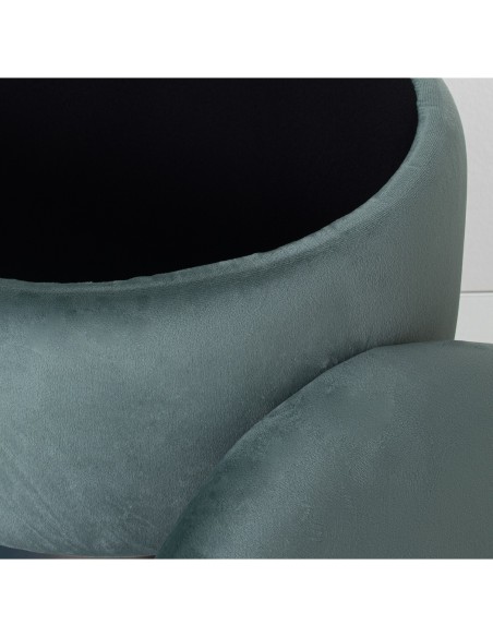 PUFF ALMACENAJE TERCIOPELO VERDE AGUA 37x43CM