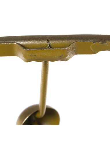 DECORACION METALICA FLORES BLANCAS/ORO 62CM