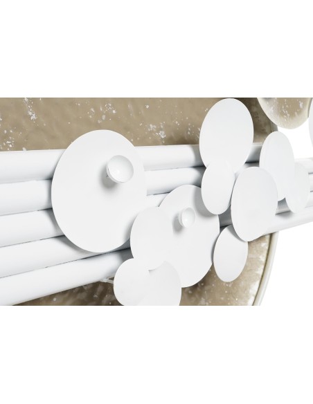 DECORACION PARED METAL ABSTRACTO BLANCO