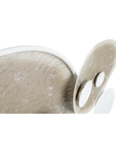 DECORACION PARED METAL ABSTRACTO BLANCO