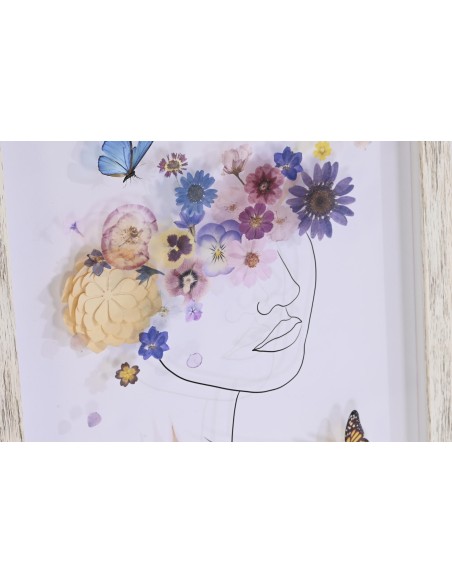 CUADRO CRISTAL PS 30X2,5X40 CARA FLORES 3D