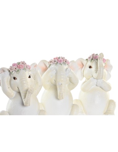 JUEGO DE 3 FIGURAS RESINA 6X6,5X10 ELEFANTE