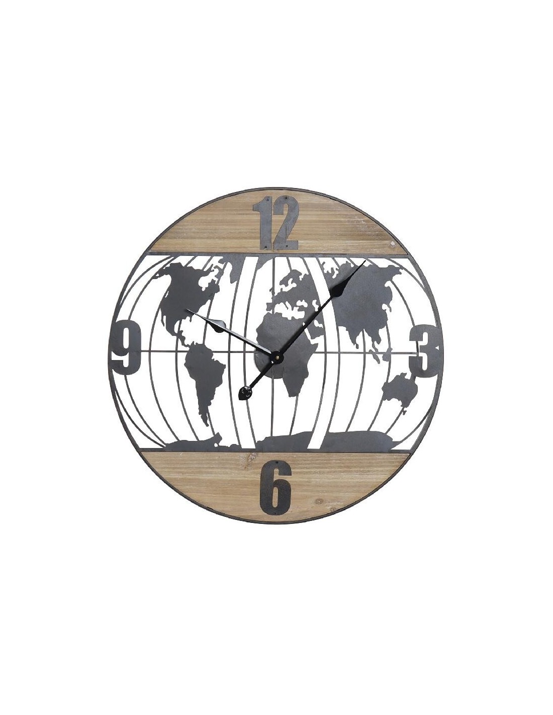 VXL Reloj De Pared Mdf Y Hierro Marrón Y Negro 39 Cm