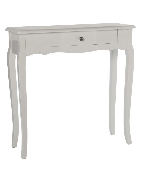 CONSOLA ENTRADA MADERA ABETO Y DM BLANCA 80x30x80cm