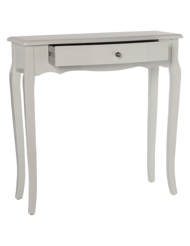 CONSOLA ENTRADA MADERA ABETO Y DM BLANCA 80x30x80cm