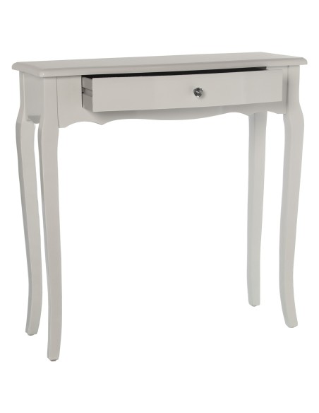 CONSOLA ENTRADA MADERA ABETO Y DM BLANCA 80x30x80cm