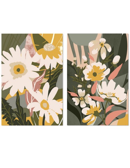 Set 2 cuadros Lienzo flores