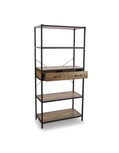 Estantería madera y metal con cajones 2