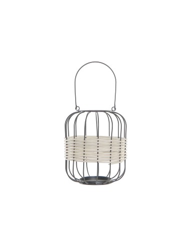 Farol Metal con Mimbre