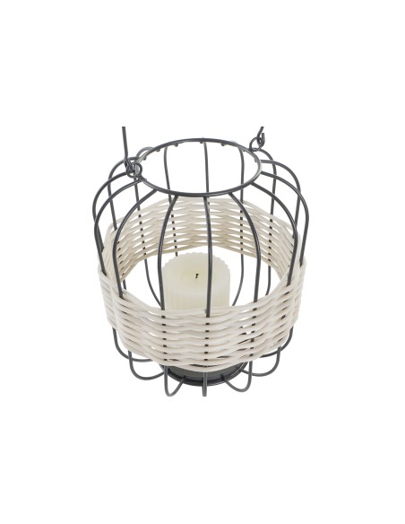 Farol Metal con Mimbre